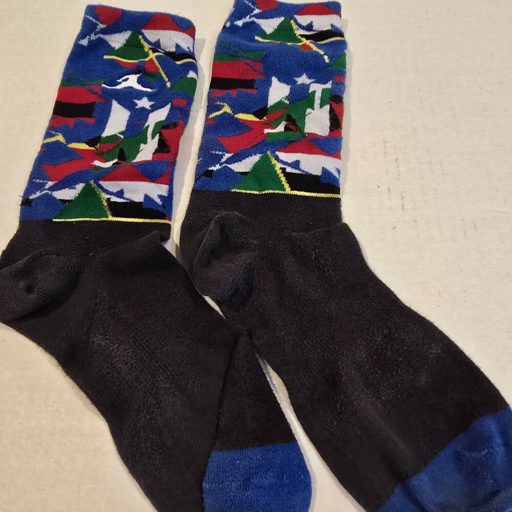 Jumpman 9 Air Jordan Socks Crew Blue Black Red White Green Men's Large